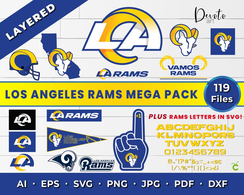 New Los Angeles Rams SVG Mega Pack LA rams cricut la rams ...