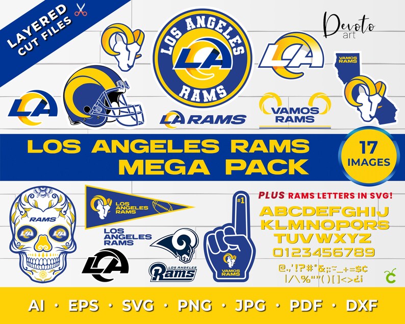 Download New Los Angeles Rams SVG Mega Pack LA Rams SVG files for ...