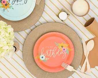 coral disposable plates