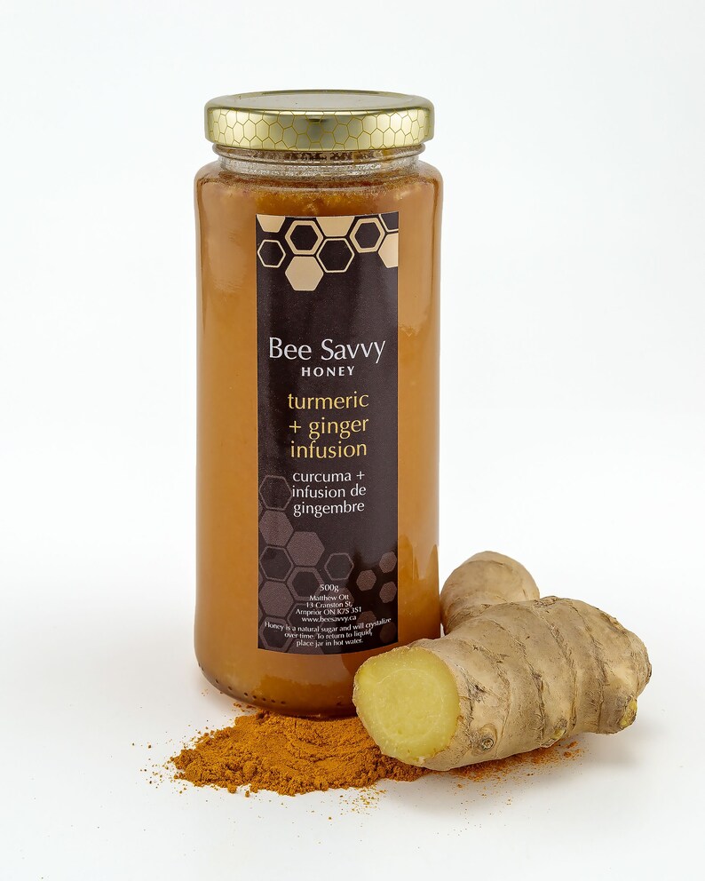Turmeric & Ginger Infused Honey 500g ontario honey natural Etsy