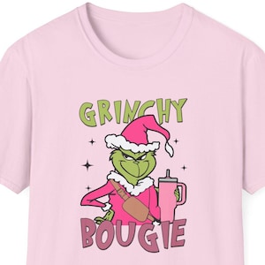 Grinchy Unisex T-Shirt, Boujie Grinch Lover Merry Grinchmas Merry Christmas Tee, Softstyle Shirt