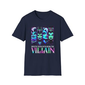 Unisex Softstyle T-Shirt - Sweetie I'm OK with Being the Villain, Unique Graphic Tee, Casual Wear, Gift for Her/Him, Halloween Shirt Navy