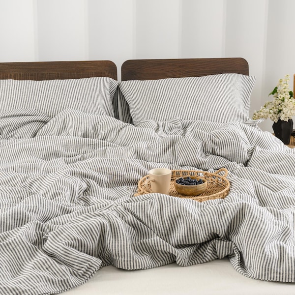 100% natural organic linen: duvet cover , linen bedding set in various colors queen, king, twin sizes linen home textiles, Wedding Gift