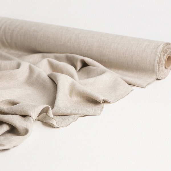 Tissu en lin naturel non teint 100% lavé à la pierre ramolli 145cm 57 pouces de largeur tissu en lin pour la literie ou les vêtements de bricolage cadeau de Noël pour elle