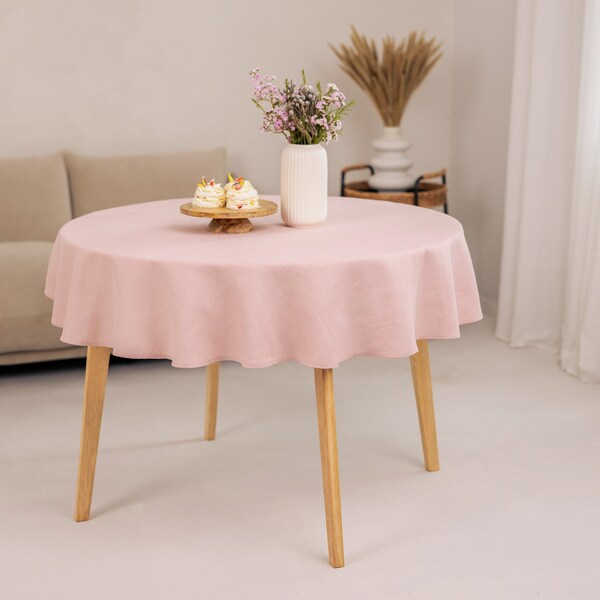 Round English Linen Tablecloth