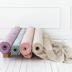 Linen fabric in various vibrant colors