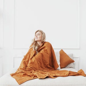 Linen weighted blanket for insomnia and anxiety disorders