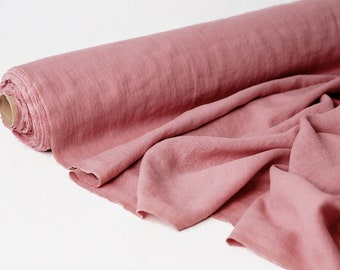 Linen Fabric extra wide in Dusty Pink 100% softened stonewashed 245cm or 96 inches width linen quilting fabric for bedding and clothing DIY