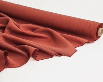 Linen Fabric in Terracotta 100% softened stonewashed 145cm 57 inches width linen fabric for DIY bedding and clothing