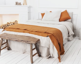 Natural Linen Duvet Cover: Soft Stonewashed Bedding, Custom Sizes, Queen/King/ Full Bed Wedding Gift