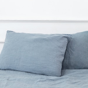 Linen pillowcase with envelope closure, linen pillow sham standard, queen, king sizes, washed linen bedding, Valentines day gift image 3