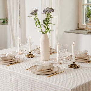 Linen tablecloth, linen table cloth with napkins