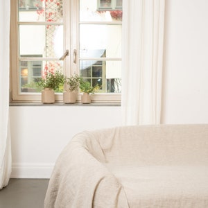Sectional couch cover Linen Couch Cover Natural Sofa Cover Linen Throw Large Linen Coverlet Sofa Slipcover Linen Bed Cover Christmas Gift