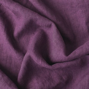 Linen Fabric in Violet 100% softened stonewashed 145cm 57 inches width linen fabric for DIY bedding or clothing mother&#39;s day gift
