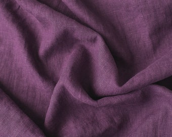 Linen Fabric in Violet 100% softened stonewashed 145cm 57 inches width linen fabric for DIY bedding or clothing mother's day gift