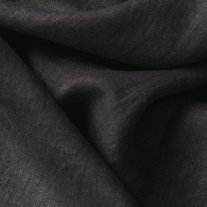 Tessuto di lino nero 100% ammorbidito stonewashed 145 cm 57 pollici di larghezza tessuto di lino per biancheria da letto o abbigliamento fai da te