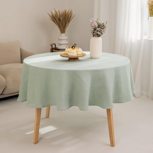 Linen tablecloth. Washed soft linen table cloth. Grey stonewashed linen custom size tablecloth. Natural dining tablecloth. Thanksgiving.