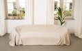 Linen Couch Cover Linen Bedspread Natural Sofa Cover Linen Throw Large Coverlet Slipcover Linen Bed Cover Farmhouse decor Christmas Gift