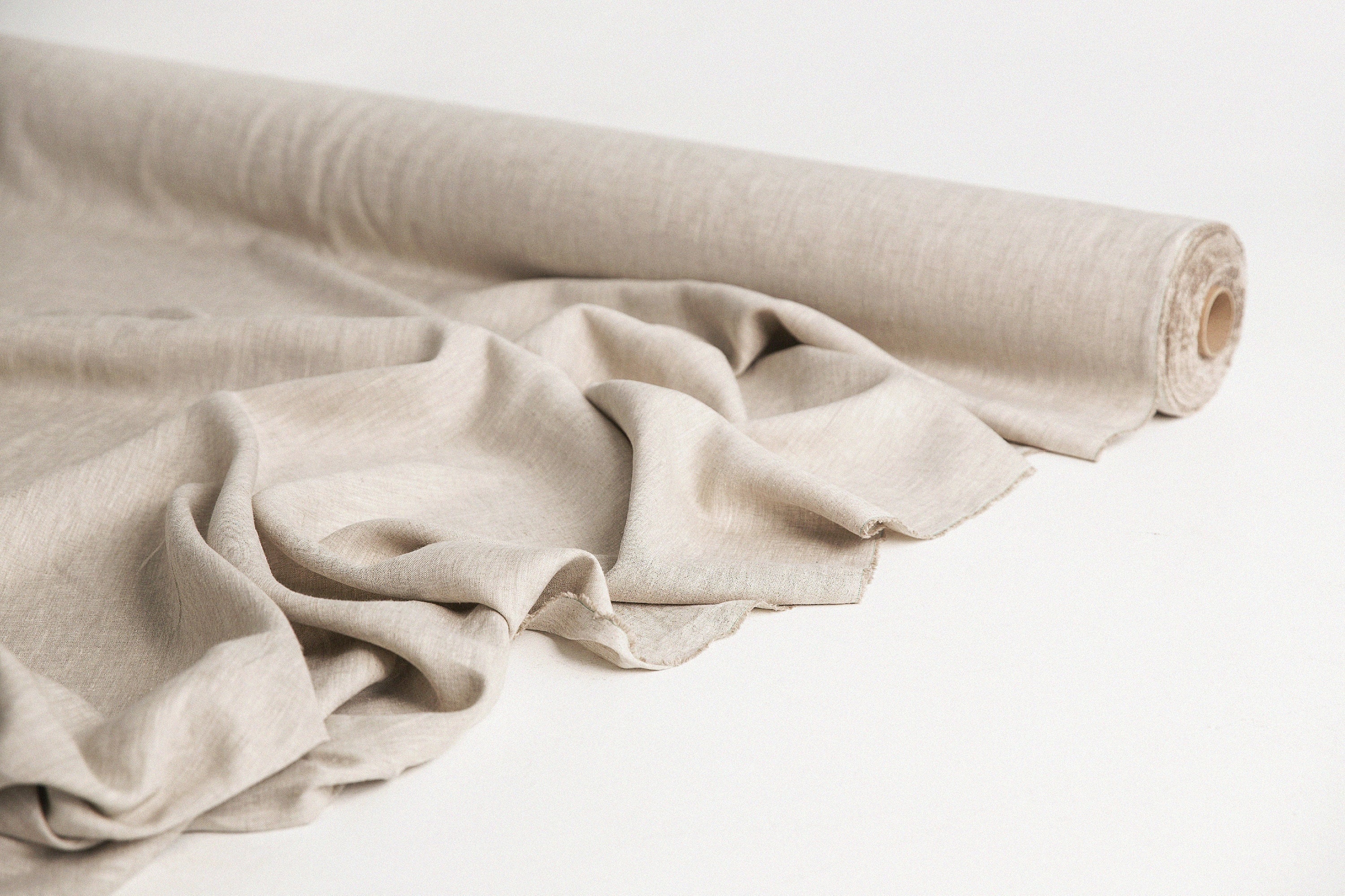 Natural Undyed Linen Fabric 100 Softened Stonewashed 145cm 57 Etsy