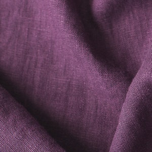 Linen Fabric in Violet 100% softened stonewashed 145cm 57 inches width linen fabric for DIY bedding or clothing mother's day gift image 3