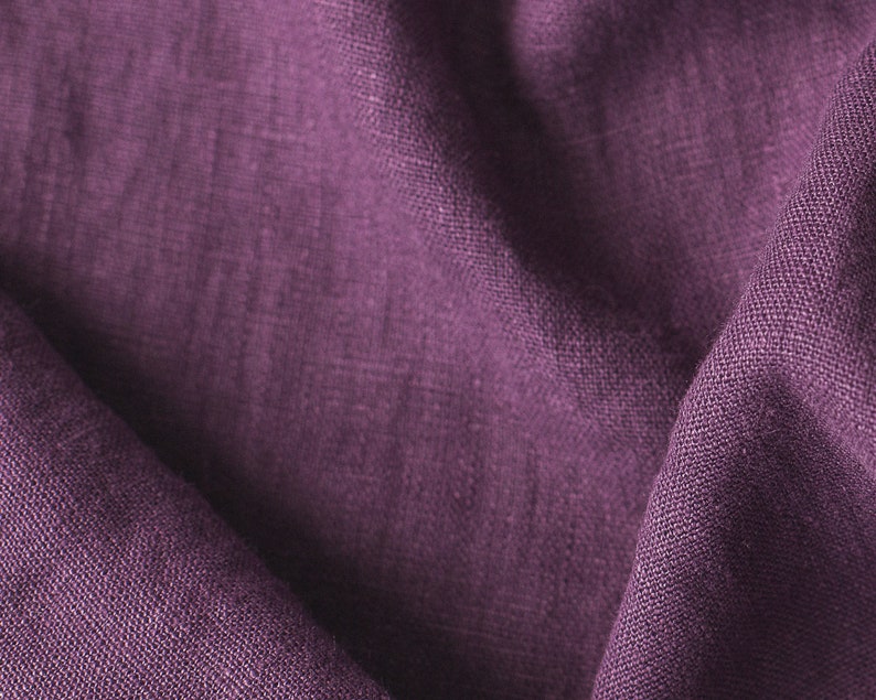 Linen Fabric in Violet 100% softened stonewashed 145cm 57 inches width linen fabric for DIY bedding or clothing mother's day gift image 3