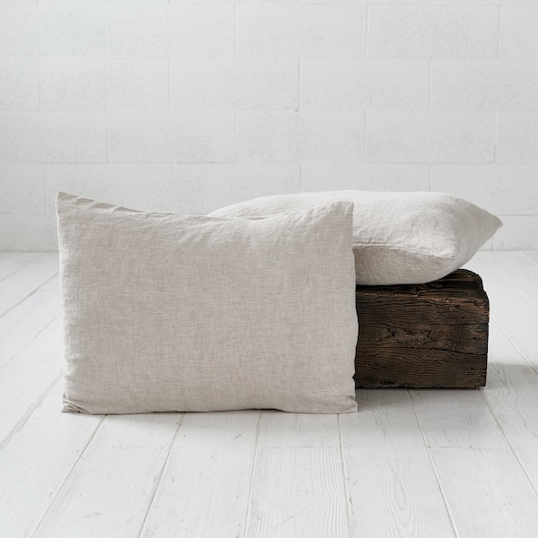 Linen pillowcase with envelope closure, linen pillow sham standard, queen, king sizes, washed linen bedding, Valentines day gift