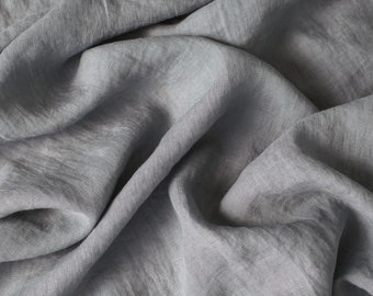 Dark Grey Linen Fabric 100% softened stonewashed 145cm 57 inches width linen fabric for DIY crafting and home decor