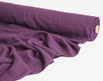 Leinenstoff in Violett 100% weicher steingewaschen 145cm 57 Zoll breite Leinenstoff für DIY Bettwäsche oder Kleidung Muttertag Geschenk