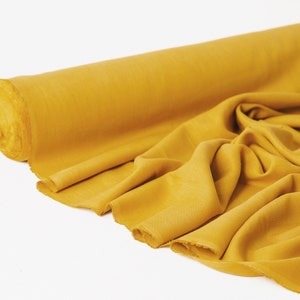 Extra Wide Linen Fabric in Mustard 100% softened stonewashed 245cm or 96 inches width fabric sold by yard for lining and curtains DIY