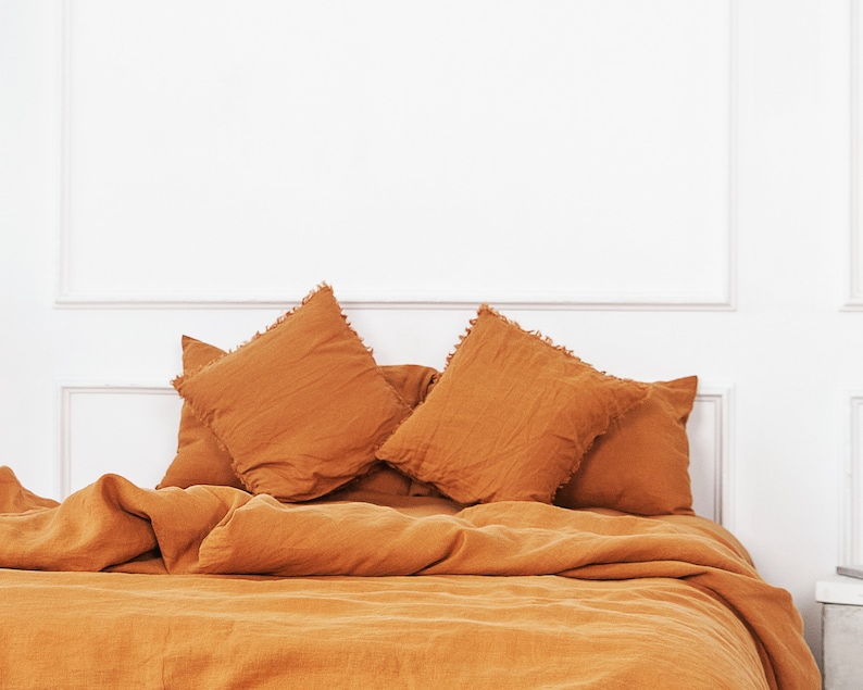 Linen pillowcase with envelope closure, linen pillow sham standard, queen, king sizes, washed linen bedding, Valentines day gift image 6