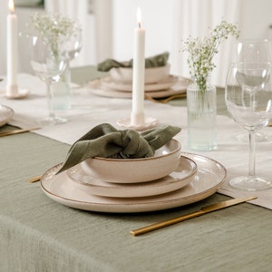 Linen tablecloth, linen table cloth with napkins