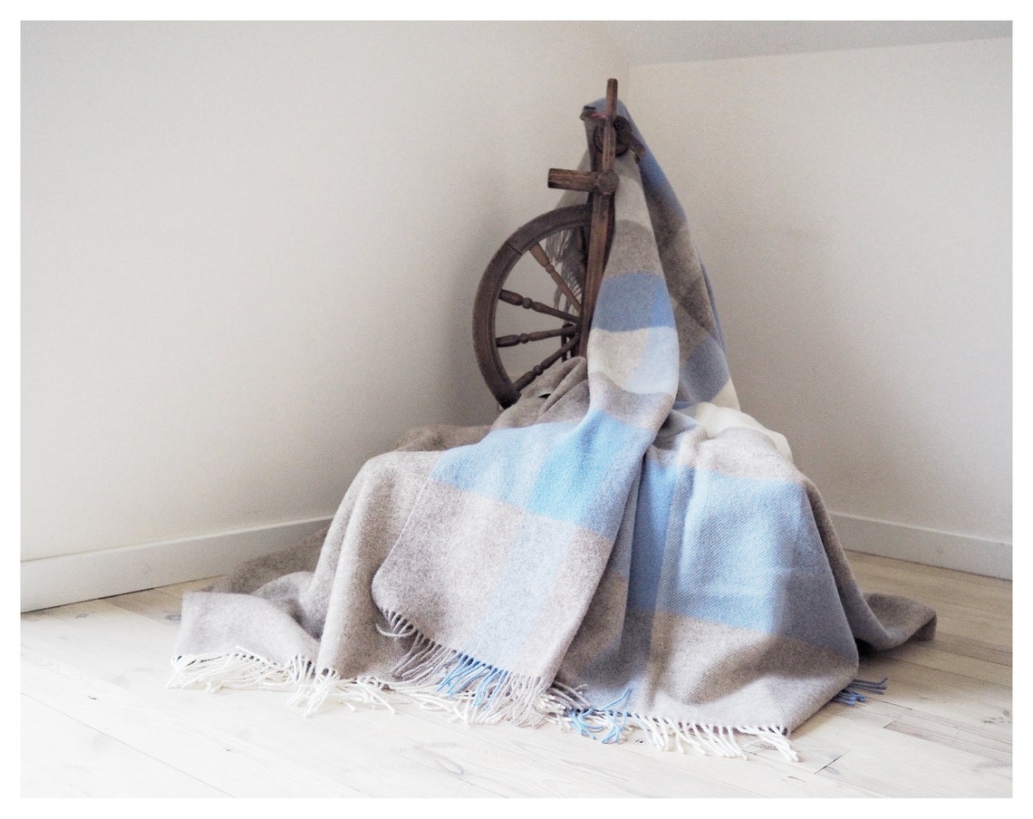 100 New Zealand wool throw blanket fringed woven blanket Etsy