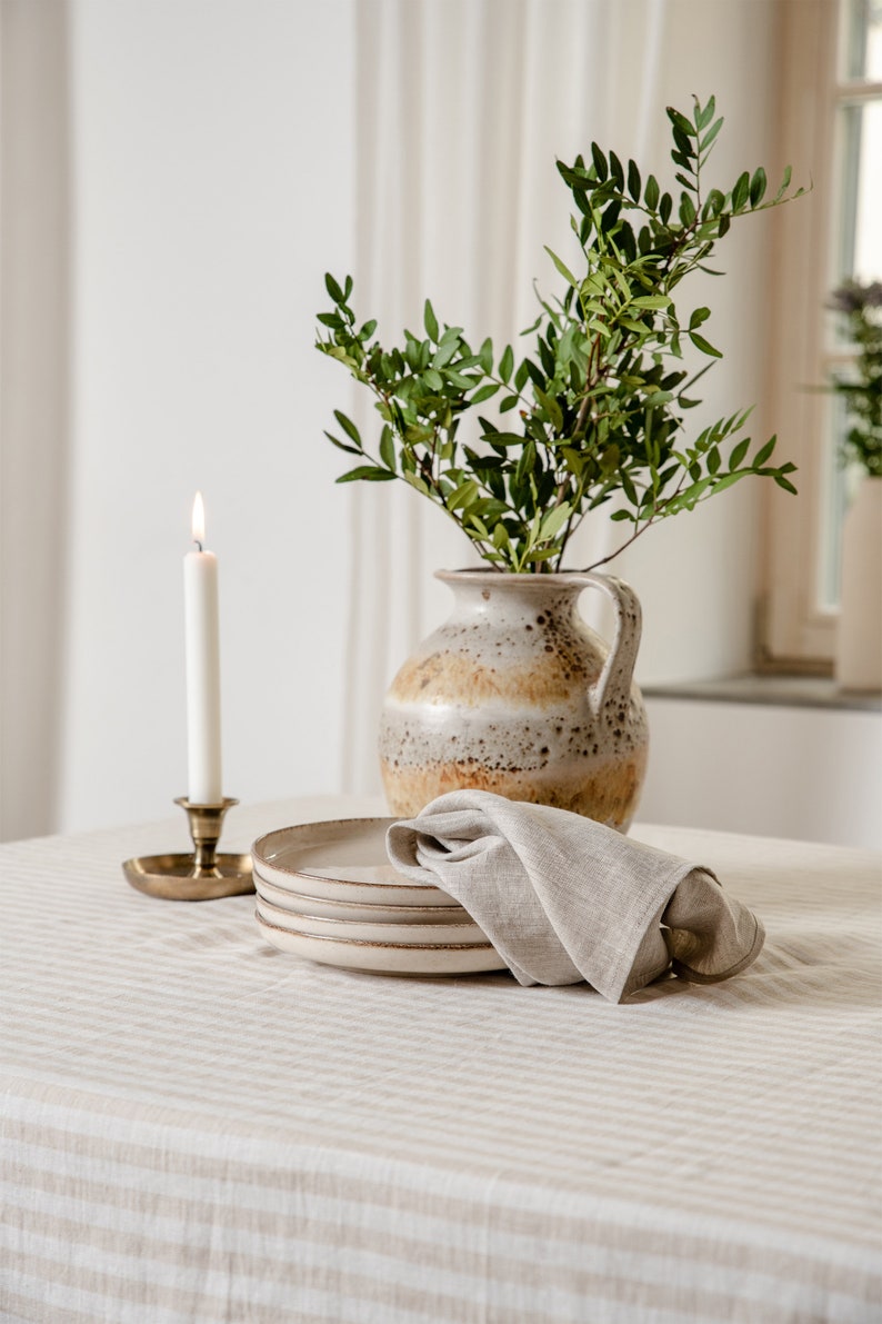 Linen tablecloth, linen table cloth with napkins