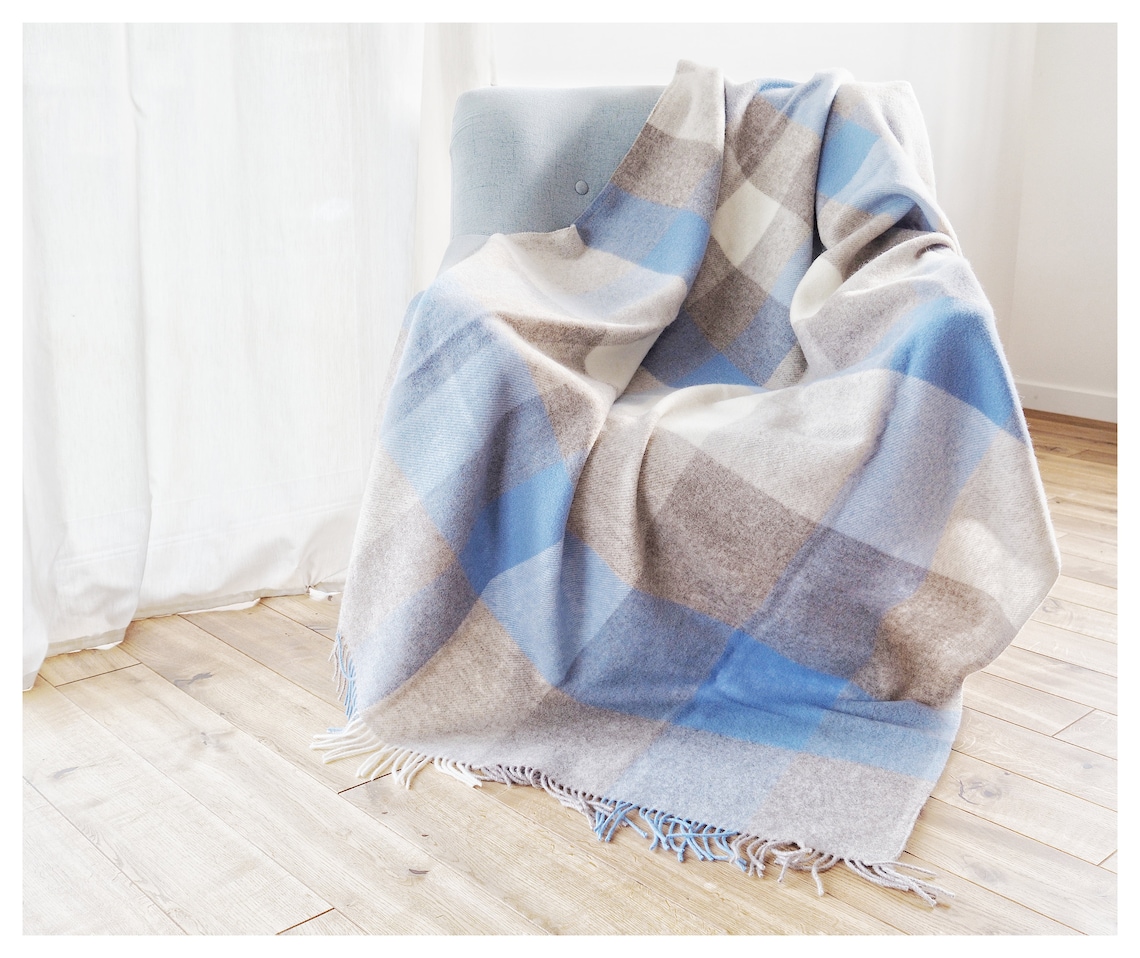 100 New Zealand wool throw blanket fringed woven blanket Etsy