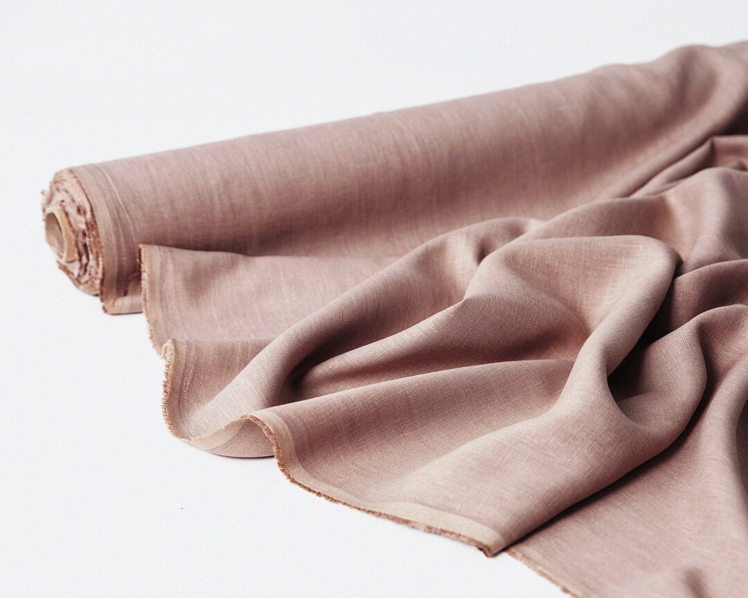 Extra Wide Linen Fabric in Autumn Brown 100 Softened Stonewashed 245cm