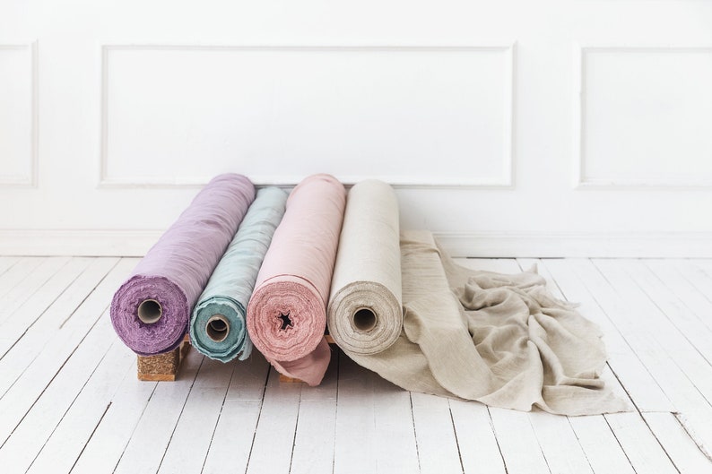 Linen fabric in various vibrant colors