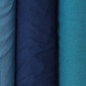 Blue linen fabric