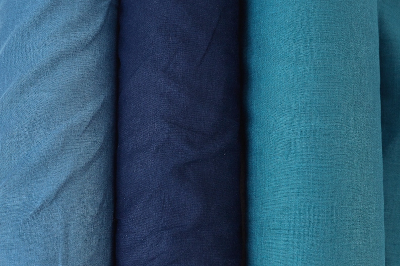 Blue linen fabric