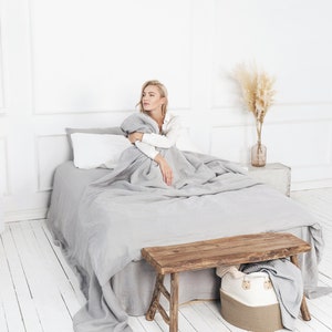 Linen flat bed sheet 100% linen material stonewashed linen bedding Twin Full Queen King size no seams, Mother&#39;s Day Gift