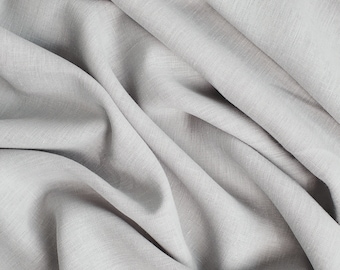 Light Grey Linen Fabric 100% softened stonewashed 145cm 57 inches width linen fabric for DIY crafting and home decor