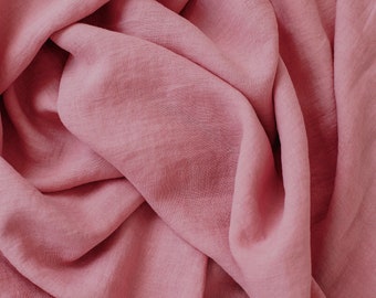 Linen Fabric extra wide in Dusty Pink 100% softened stonewashed 245cm or 96 inches width linen quilting fabric for bedding and clothing DIY