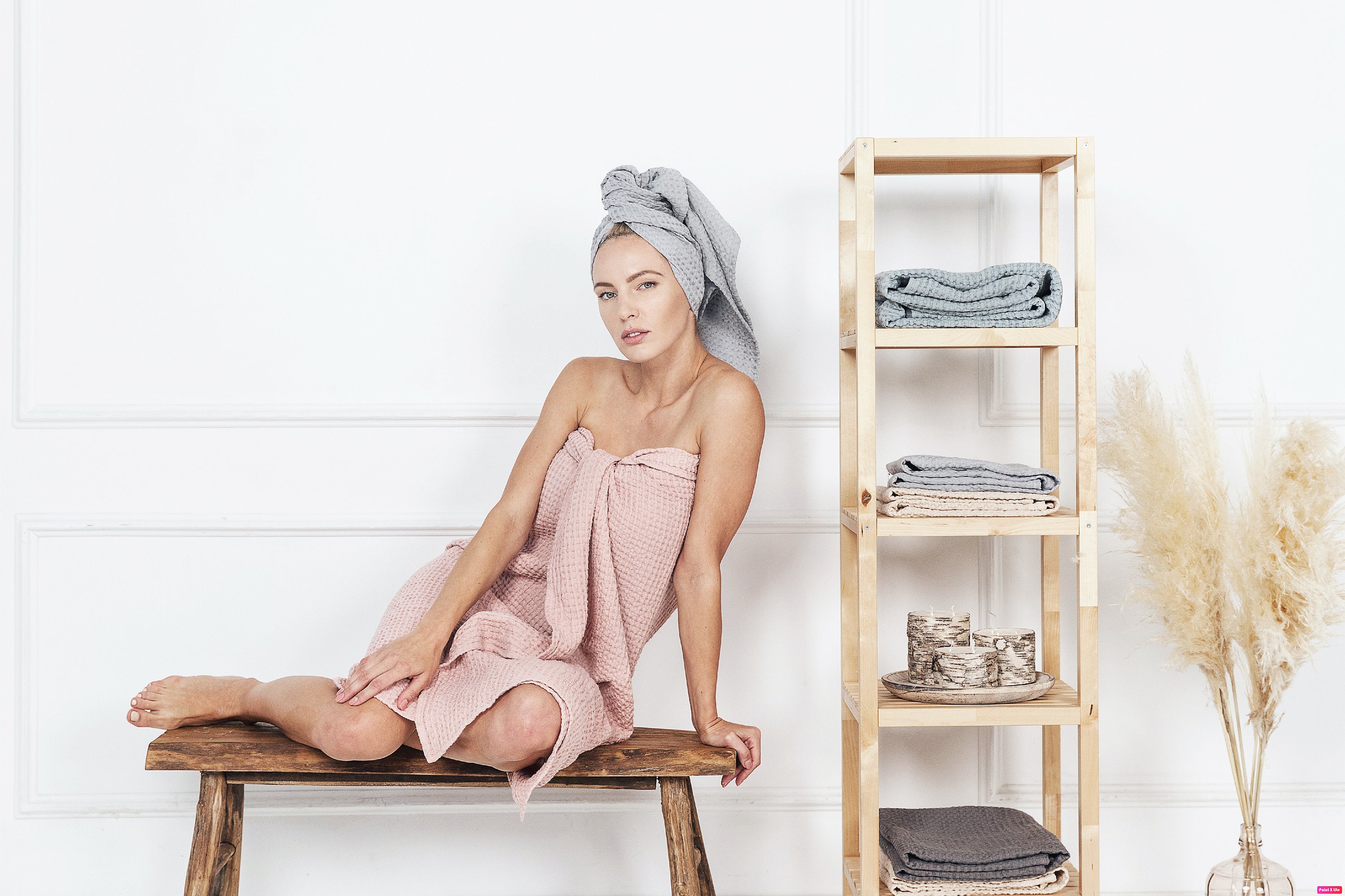Waffle linen towels in various colors bath sauna spa accessories linen facial towels rustic organic towel gifts for her