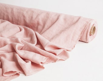 Pink Linen Fabric 100% softened stonewashed 145cm 57 inches width linen fabric for DIY bedding and clothing