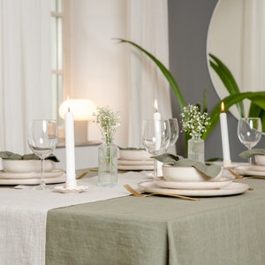 Linen tablecloth, linen table cloth with napkins