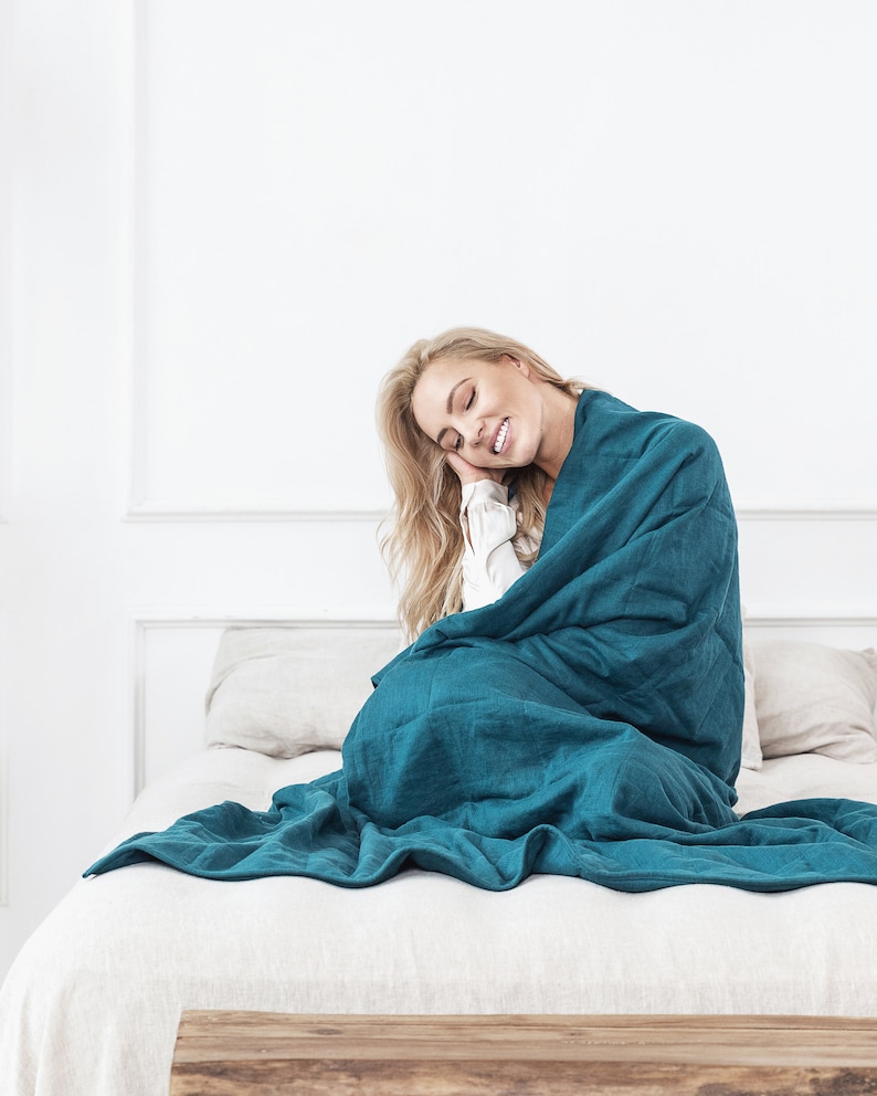 Linen weighted blanket in various colors