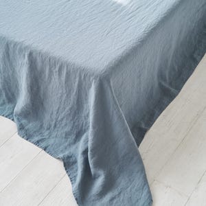 Linen Flat Sheet, Seamless Stonewashed Top Sheet for Queen King Twin Beds, European Flax Linen Sheets, Natural Bedding