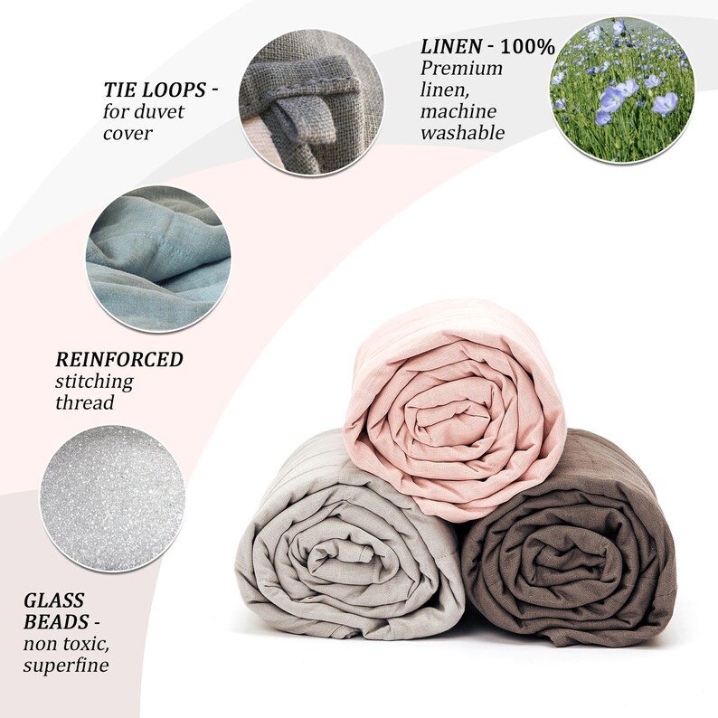 Weighted Blanket 25 Lbs Sensory Blanket Linen Anxiety Etsy