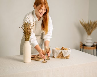 Stonewashed Washed linen hygge tablecloth 33 COLORS Table linens white blue black green yellow purple pink tablecloth gift for her for mon