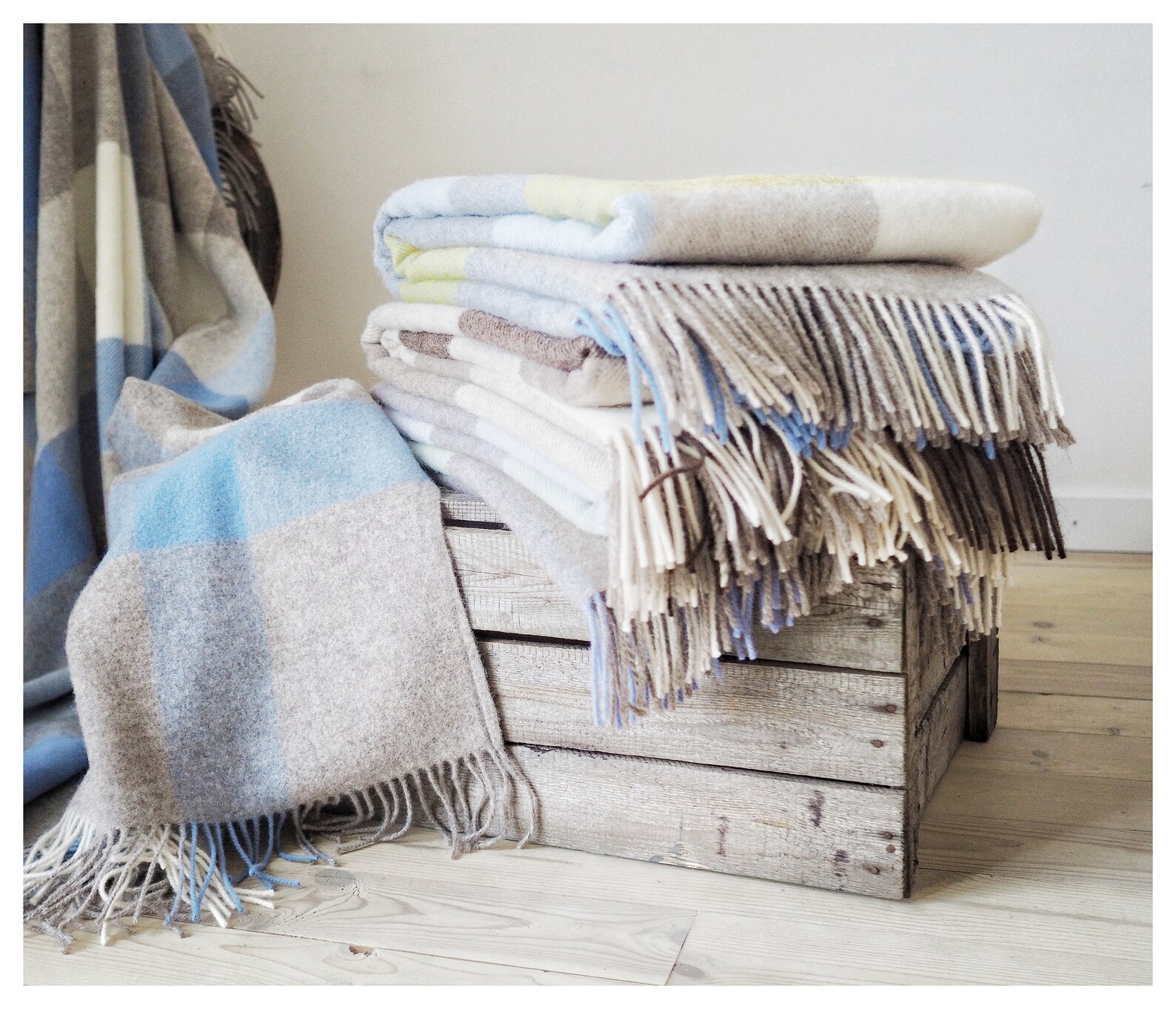 100 New Zealand wool throw blanket fringed woven blanket Etsy