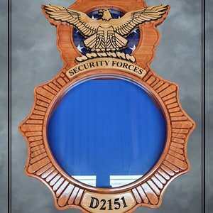 Handcrafted Air Force Security Forces Shadowbox-Air Force Security Police Shadowbox-Air Force Shadowbox-Military Police Shadowbox